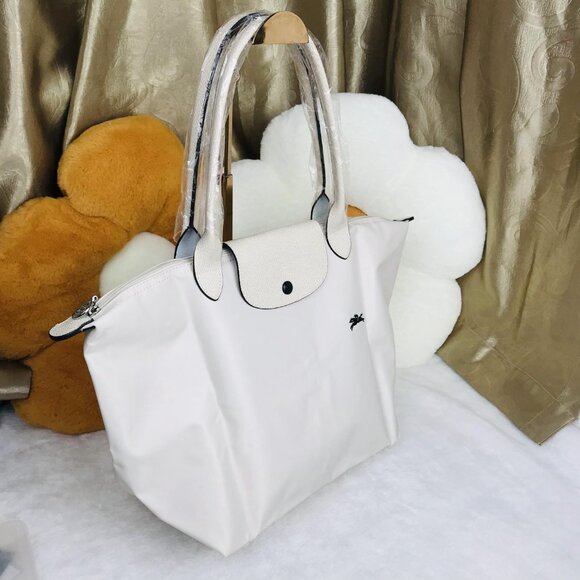 NWT Longchamp Le Pliage Original Large Shoulder Nylon Bag Tote IN OFF WHITE - Picture 12 of 14